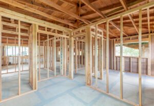 Interior construction home remodel framing project